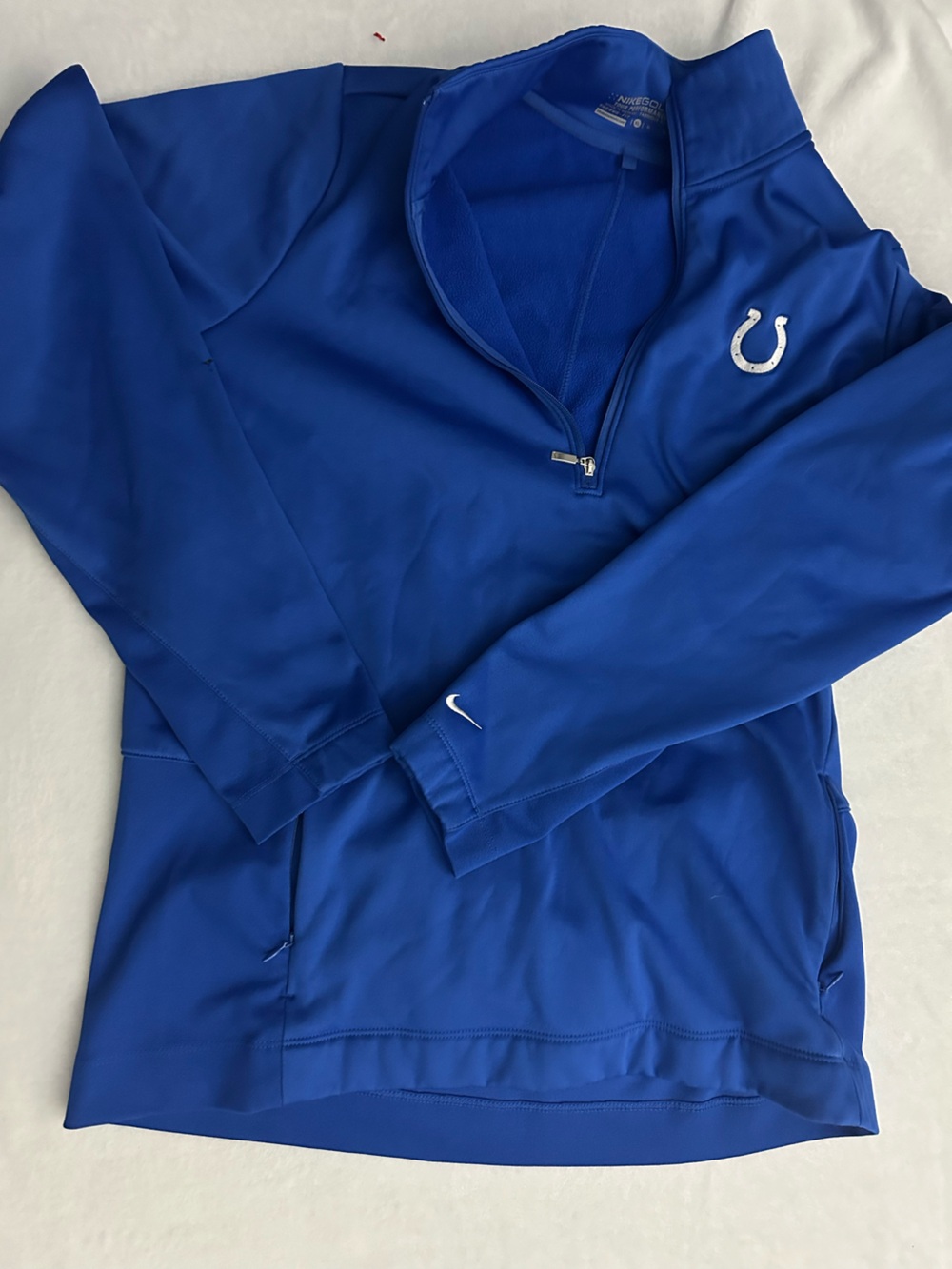Nike Royal Blue Quarter-Zip Pullover with White Swoosh